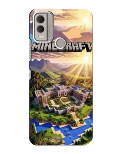 Чехол для Nokia C22 с картинкой «Minecraft панорама»