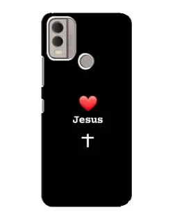 Чехол для Nokia C22 с картинкой «Сердце - Jesus»
