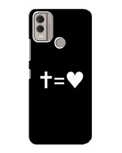 Чехол для Nokia C22 с картинкой «Крест и Сердце»