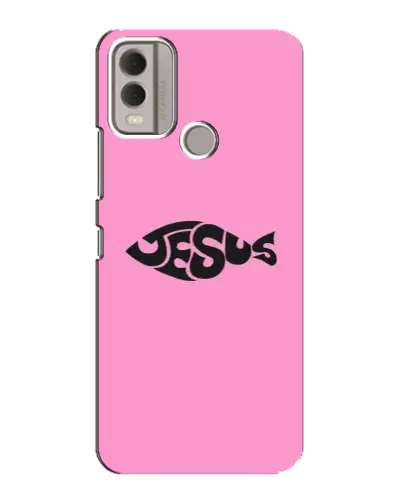 Чехол для Nokia C22 с картинкой «Розовый символ Jesus» Чехол для Nokia C22 с картинкой «Розовый символ Jesus»