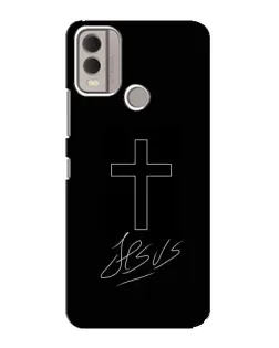 Чехол для Nokia C22 с картинкой «Графический крест Jesus» Чехол для Nokia C22 с картинкой «Графический крест Jesus»