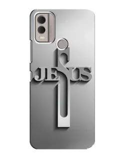 Чехол для Nokia C22 с картинкой «Металлический крест Jesus» Чехол для Nokia C22 с картинкой «Металлический крест Jesus»