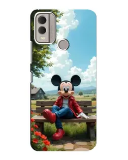Чехол для Nokia C22 с картинкой «Микки на скамейке»