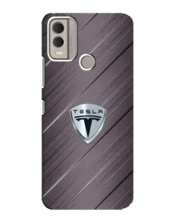 Чехол для Nokia C22 с картинкой «Металлическая текстура Tesla»