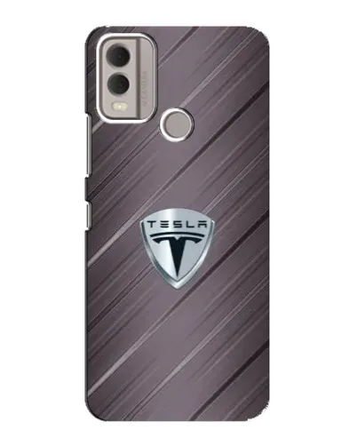 Чехол для Nokia C22 с картинкой «Металлическая текстура Tesla» Чехол для Nokia C22 с картинкой «Металлическая текстура Tesla»