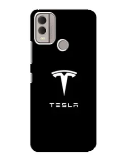 Чехол для Nokia C22 с картинкой «Tesla White Logo»