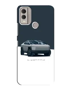 Чехол для Nokia C22 с картинкой «Серебристый Cybertruck Tesla»