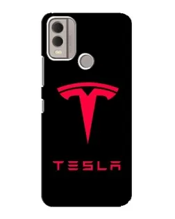Чехол для Nokia C22 с картинкой «Tesla Red Logo»