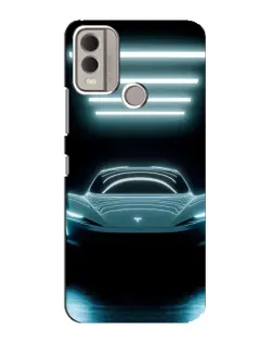 Чехол для Nokia C22 с картинкой «Tesla в неоне»