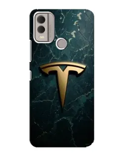 Чехол для Nokia C22 с картинкой «Мраморная Tesla Gold»