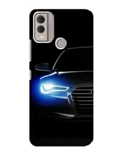 Чехол для Nokia C22 с картинкой «Неоновый взгляд Audi»
