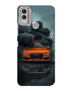 Чехол для Nokia C22 с картинкой «Audi в облаках дыма»