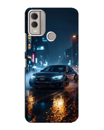 Чехол для Nokia C22 с картинкой «Ночной город и Audi» Чехол для Nokia C22 с картинкой «Ночной город и Audi»