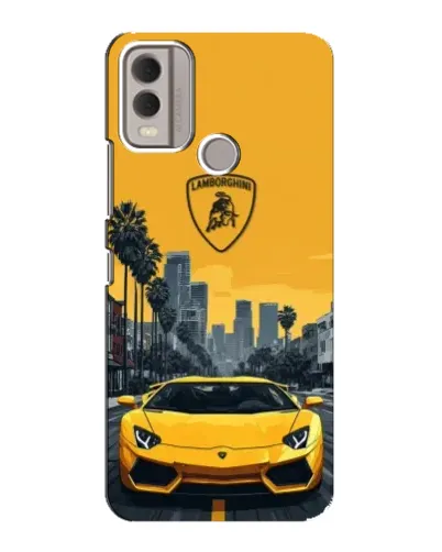 Чехол для Nokia C22 с картинкой «Желтый Lamborghini город» Чехол для Nokia C22 с картинкой «Желтый Lamborghini город»