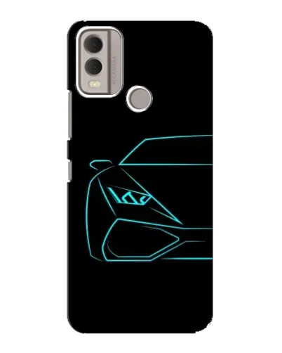 Чехол для Nokia C22 с картинкой «Голубой силуэт Lamborghini» Чехол для Nokia C22 с картинкой «Голубой силуэт Lamborghini»