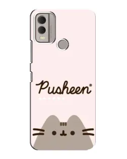 Чехол для Nokia C22 с картинкой «Pusheen логотип»