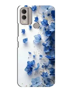Чехол для Nokia C22 с картинкой «Голубой цветочный каскад»
