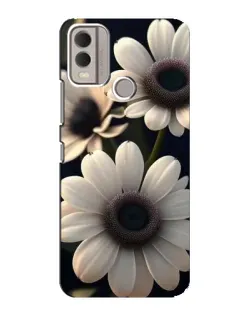 Чехол для Nokia C22 с картинкой «Белые маргаритки макро»