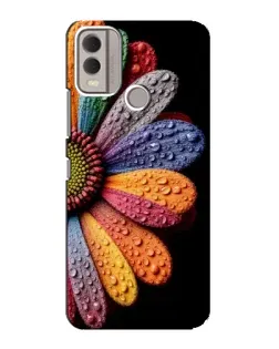 Чехол для Nokia C22 с картинкой «Радужный цветок»