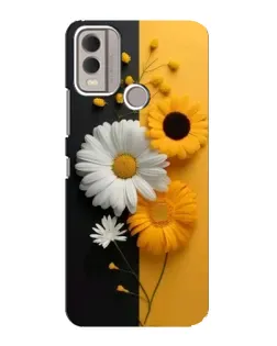 Чехол для Nokia C22 с картинкой «Подсолнух и ромашка»
