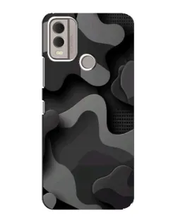 Чехол для Nokia C22 с картинкой «Темный абстрактный камуфляж»
