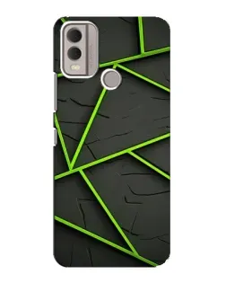 Чехол для Nokia C22 с картинкой «Зеленые геометрические линии»