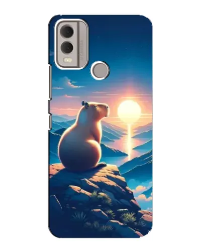 Чехол для Nokia C22 с картинкой «Закат солнца с капибарой» Чехол для Nokia C22 с картинкой «Закат солнца с капибарой»
