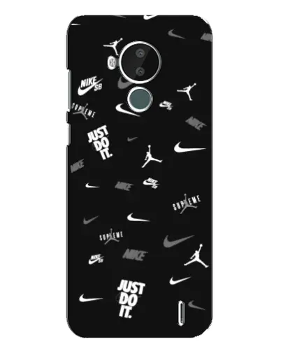 Чехол для Nokia C30 с картинкой «Nike Black Pattern»