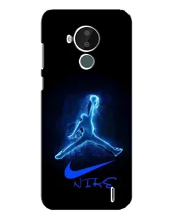 Чехол для Nokia C30 с картинкой «Jordan Neon Blue»