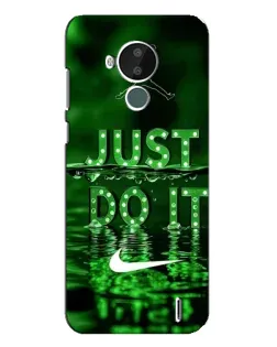 Чехол для Nokia C30 с картинкой «Зеленый неоновый Nike»