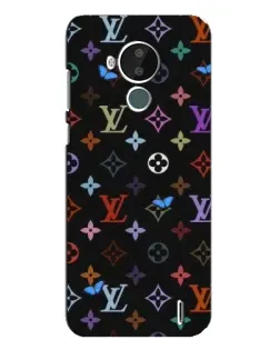Чехол для Nokia C30 с картинкой «Цветная монограмма LV»