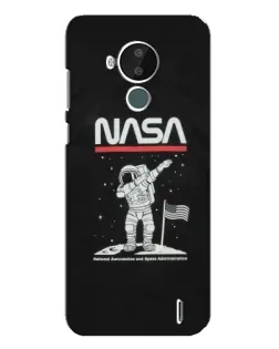 Чехол для Nokia C30 с картинкой «NASA — шагаем по Луне»