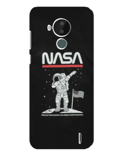 Чехол для Nokia C30 с картинкой «NASA — шагаем по Луне»