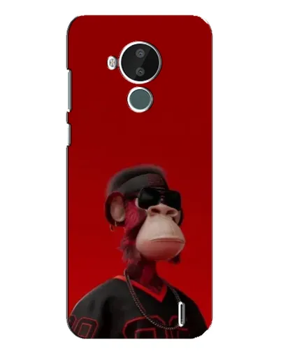 Чехол для Nokia C30 с картинкой «Bored Ape в красном»