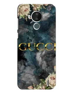 Чехол для Nokia C30 с картинкой «Абстрактные цветы Gucci»