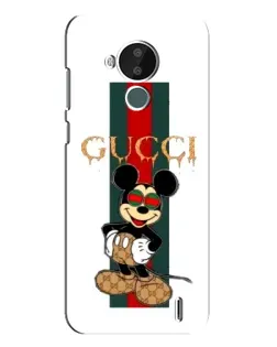 Чехол для Nokia C30 с картинкой «Микки Маус Gucci — полосы»