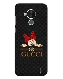 Чехол для Nokia C30 с картинкой «Минни Маус Gucci — черный»