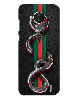 Чехол для Nokia C30 с картинкой «Gucci — змея на полосе» Чехол для Nokia C30 с картинкой «Gucci — змея на полосе»