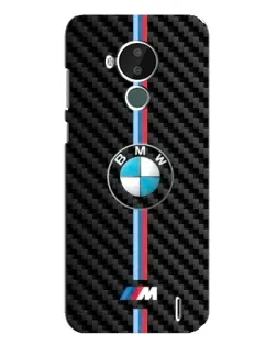 Чехол для Nokia C30 с картинкой «Эмблема BMW и карбон»