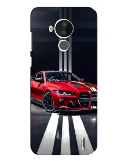 Чехол для Nokia C30 с картинкой «Красная BMW на дороге»