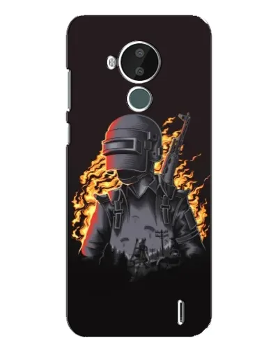 Чехол для Nokia C30 с картинкой «PUBG — огненный силуэт» Чехол для Nokia C30 с картинкой «PUBG — огненный силуэт»