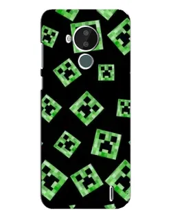 Чехол для Nokia C30 с картинкой «Паттерн с криперами»