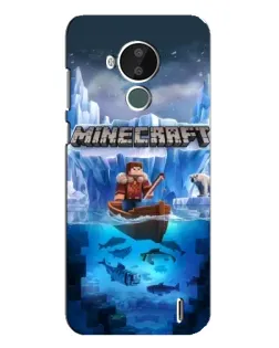 Чехол для Nokia C30 с картинкой «Minecraft ледяной мир»