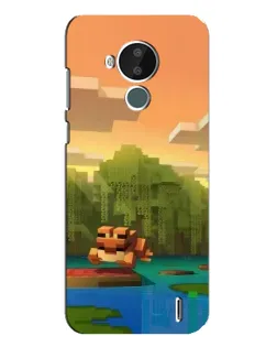 Чехол для Nokia C30 с картинкой «Майнкрафт закат солнца»