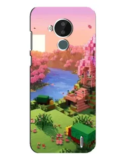 Чехол для Nokia C30 с картинкой «Розовое дерево Minecraft»