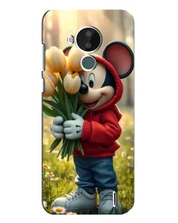 Чехол для Nokia C30 с картинкой «Микки с тюльпанами»