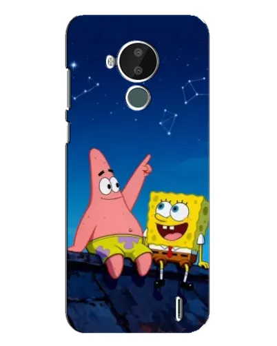 Чехол для Nokia C30 с картинкой «Губка Боб и Патрик ночью»