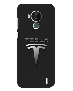 Чехол для Nokia C30 с картинкой «Стальной логотип Tesla»