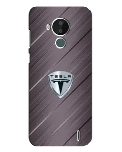 Чехол для Nokia C30 с картинкой «Металлическая текстура Tesla»