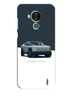 Чехол для Nokia C30 с картинкой «Серебристый Cybertruck Tesla»